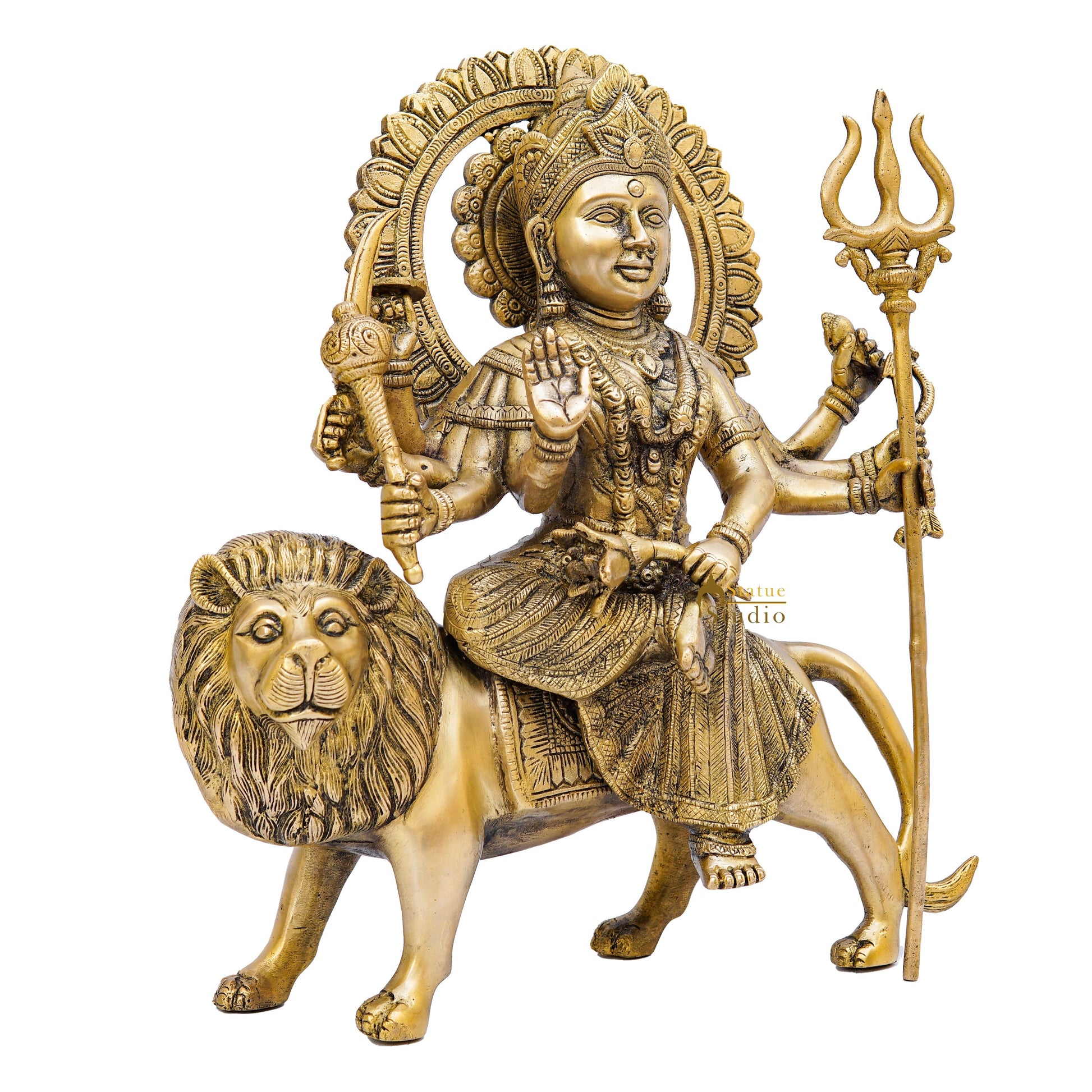Brass Maa Durga Hindu Goddeess Sculpture for Sale - Image 4
