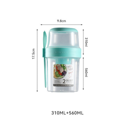 Portable Breakfast Oatmeal Cereal Nut Yogurt Salad Cup Container Set With Fork Sauce Cup Lid Bento Food Bowl Kitchen Lunch Box – Image 9