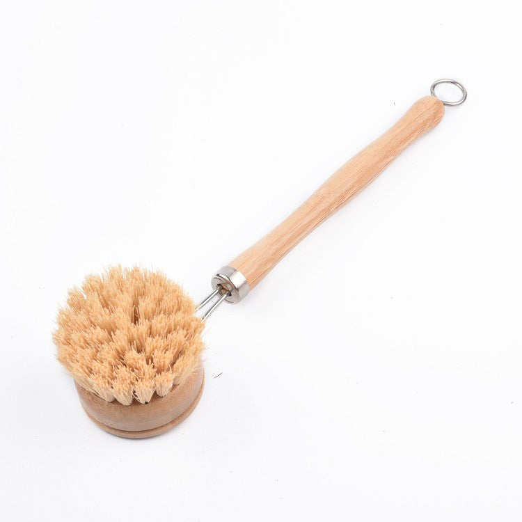 Japanese-Style Sisal Pot Brush – Natural Beech Wood Handle - Image 2