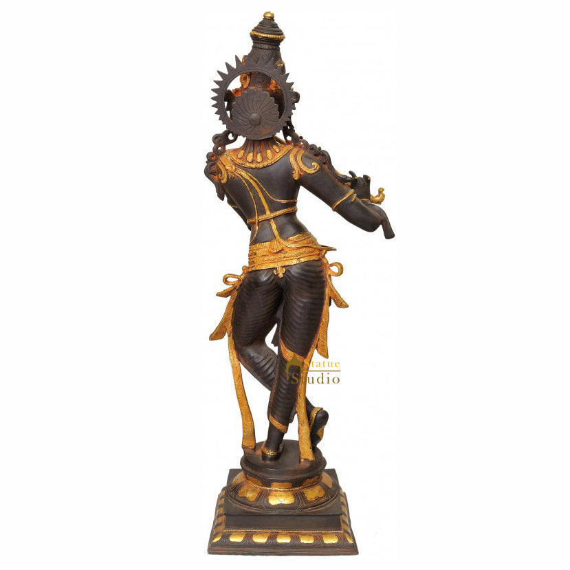Bhagawan Krishna as Shyam-Sundar Playing on Flute Large Big Idol 3 Feet - Image 3