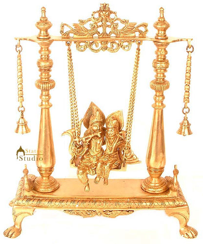 Radha Krishna on a Swing 16" by vendor-unknown - Hindu Gods (View 2)