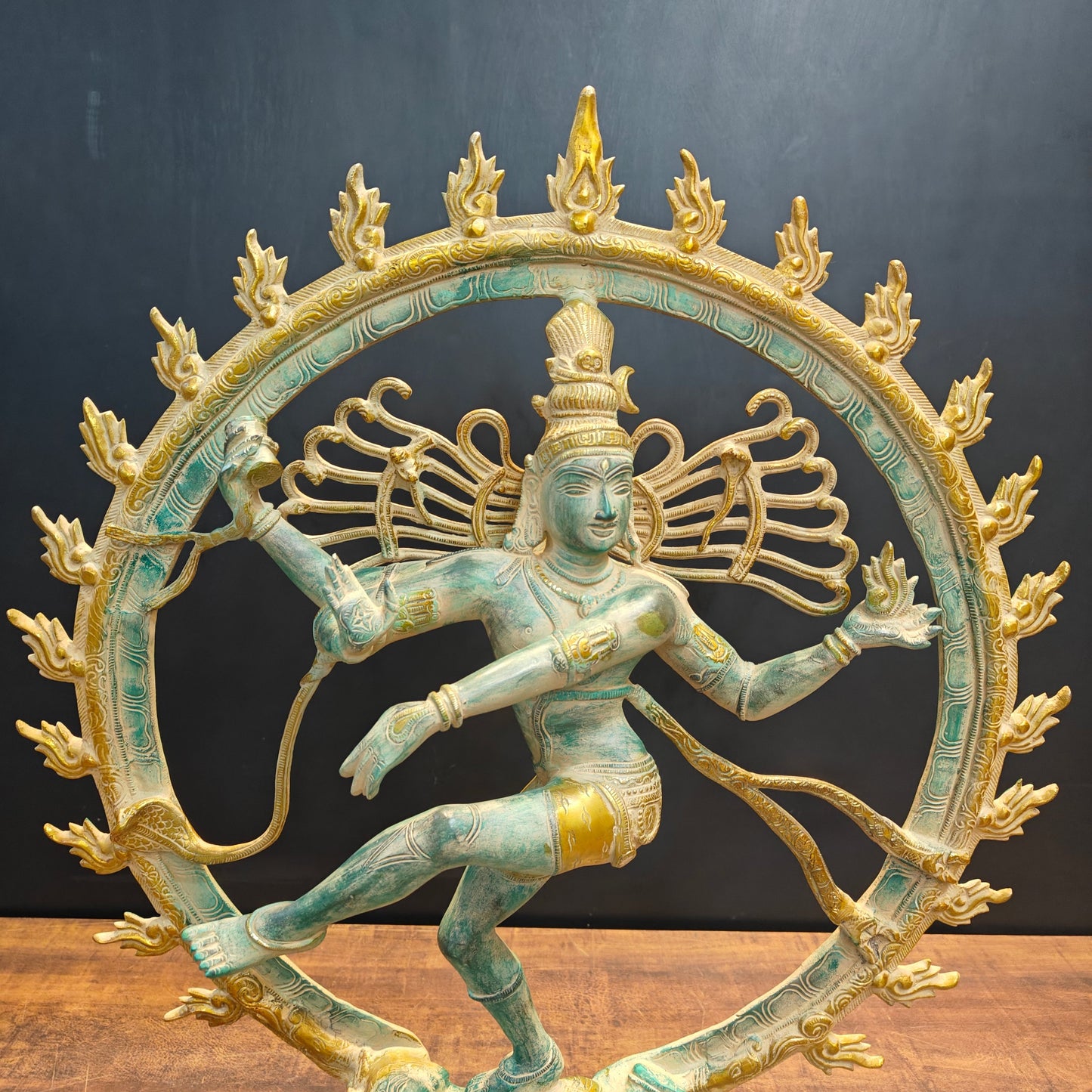 Brass Large Dancing Shiva As Nataraja Idol Antique Finish 2 Feet
