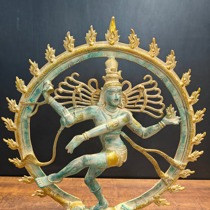 Brass Large Dancing Shiva As Nataraja Idol Antique Finish 2 Feet by vendor-unknown - Hindu Gods (View 2)