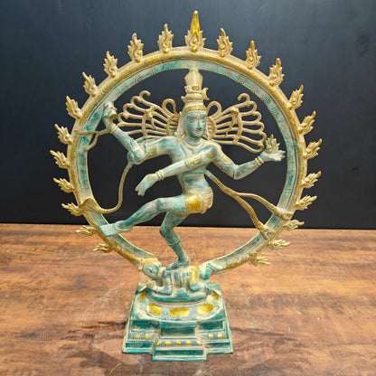 Brass Large Dancing Shiva As Nataraja Idol Antique Finish 2 Feet by vendor-unknown - Hindu Gods (View 3)