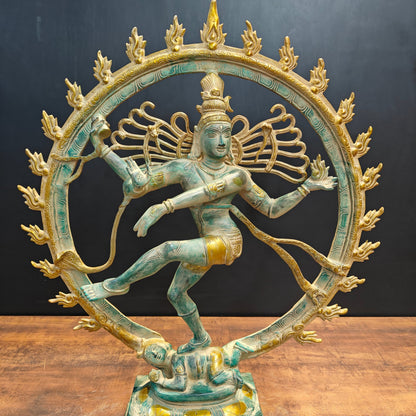 Brass Large Dancing Shiva As Nataraja Idol Antique Finish 2 Feet by vendor-unknown - Hindu Gods (View 4)