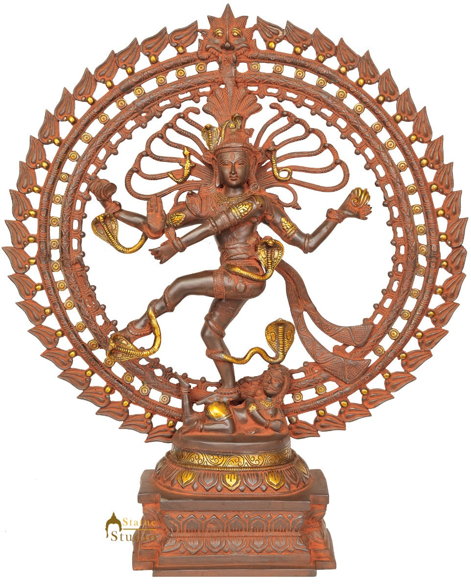 Super Fine Brass Home Office Décor Antique Nataraja large Statue 27" - Image 2