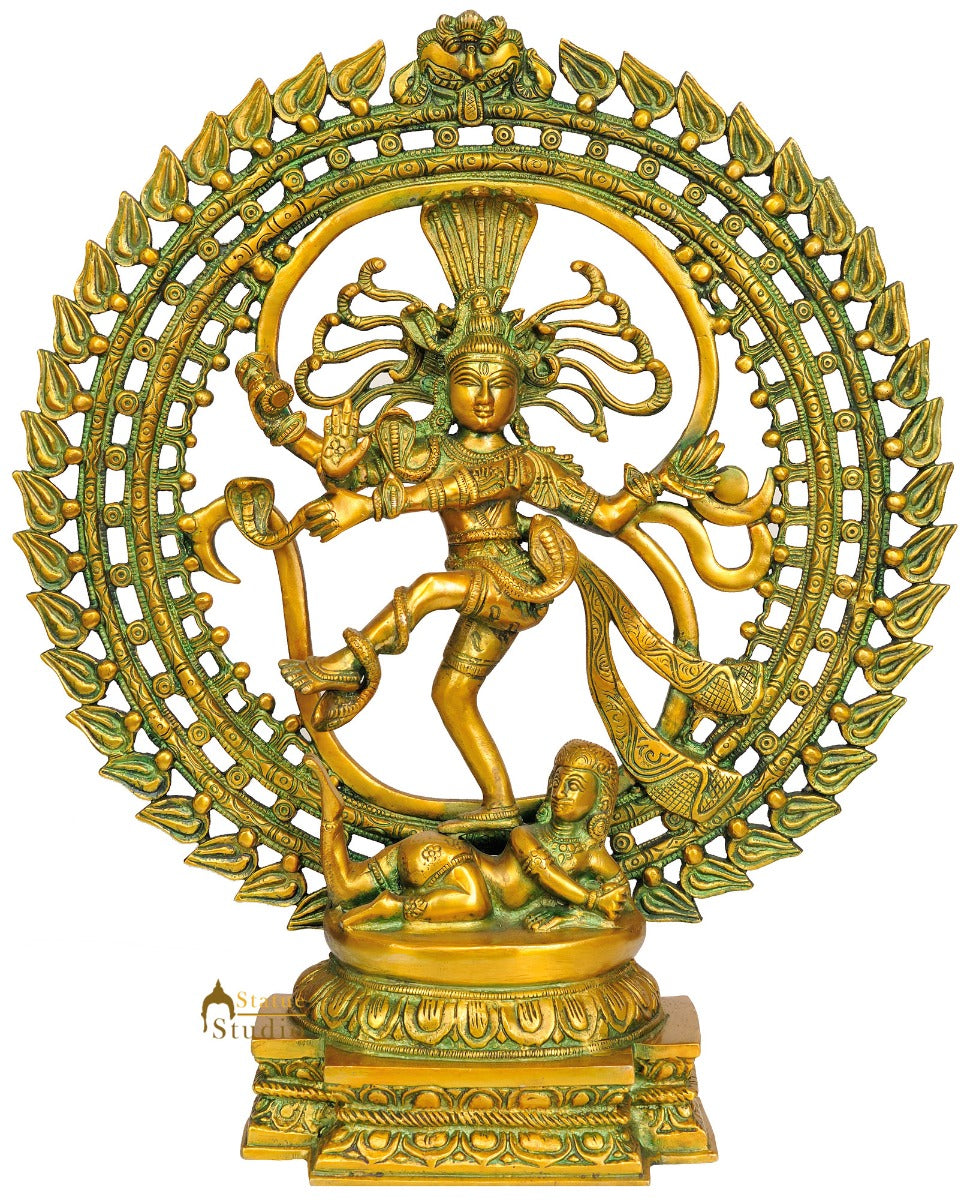 Indian handmade Brass Lord Dancing Shiva Nataraj Murti 19" - Image 2