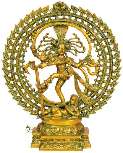 Indian handmade Brass Lord Dancing Shiva Nataraj Murti 19" by vendor-unknown - Hindu Gods (View 2)
