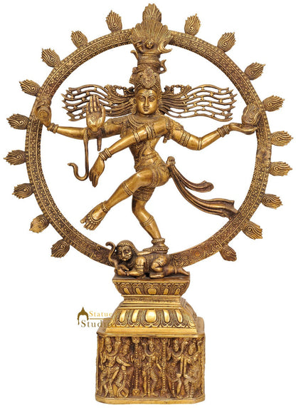 Nataraja Pedestal Decorated with Different Forms of Shiva Large 2 Feet Idol by vendor-unknown - Hindu Gods (View 2)
