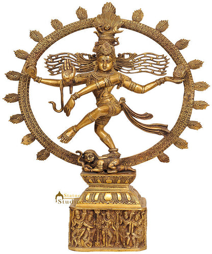 Nataraja Pedestal Decorated with Different Forms of Shiva Large 2 Feet Idol by vendor-unknown - Hindu Gods