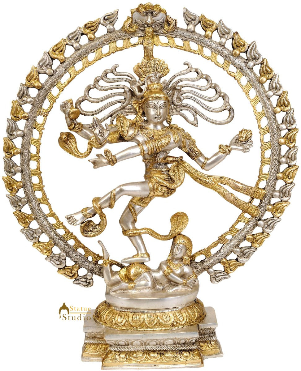Golden and Silver Hues Fine Home Décor Gifting Natraj Statue 20" - Image 2