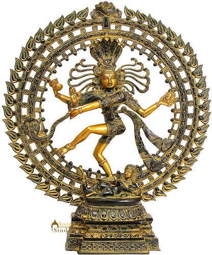 Antique Brass Indain Deity Dancing Shiva Lord Natraj Statue 22" by vendor-unknown - Hindu Gods
