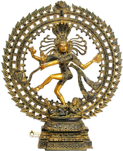 Antique Brass Indain Deity Dancing Shiva Lord Natraj Statue 22" by vendor-unknown - Hindu Gods (View 2)