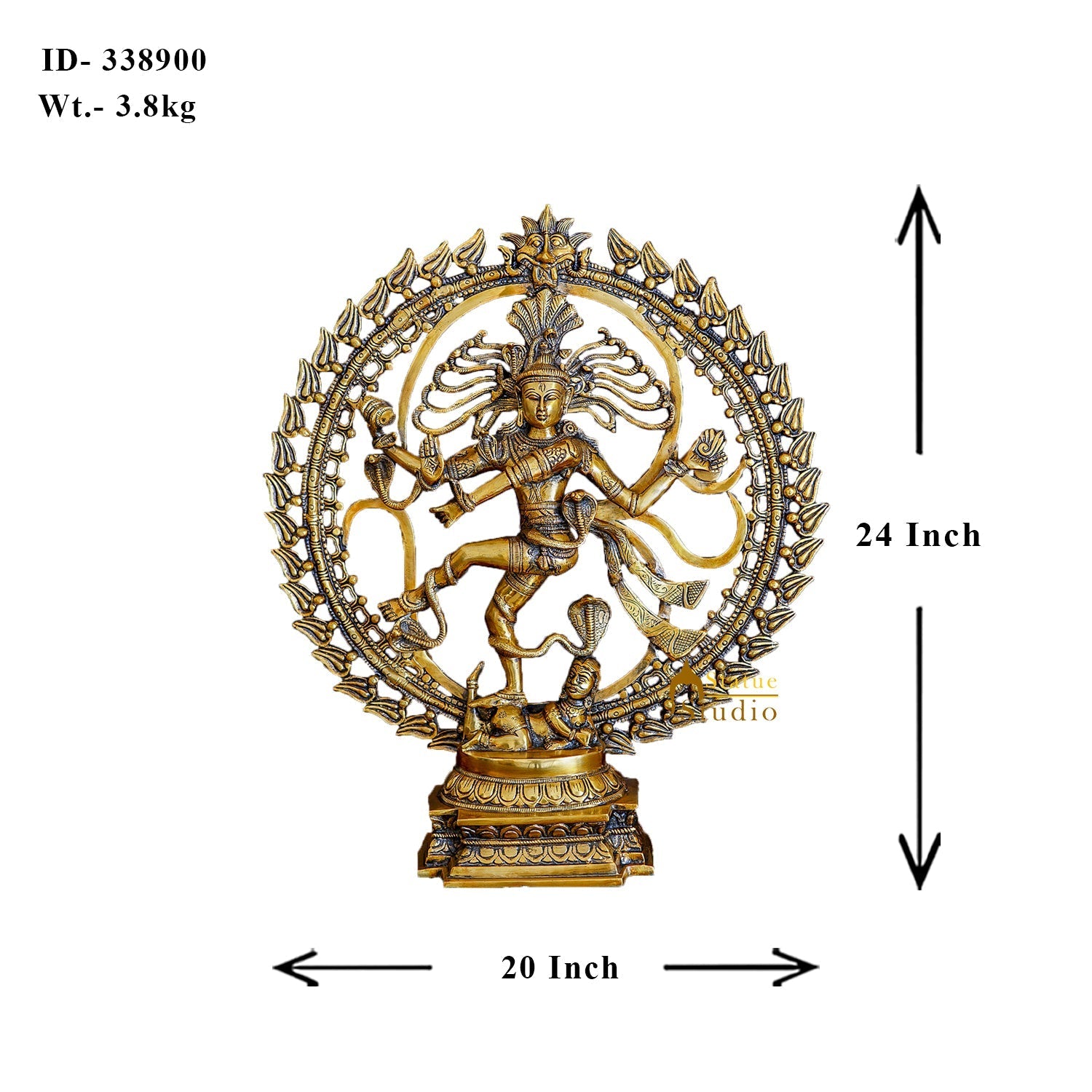 Super Fine Brass Home Office Décor Antique Nataraja large Statue 25" - Image 5