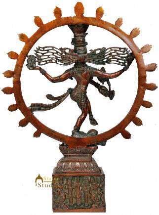 Antique Indian Handicraft Lord Nataraja Home Garden Décor 22"