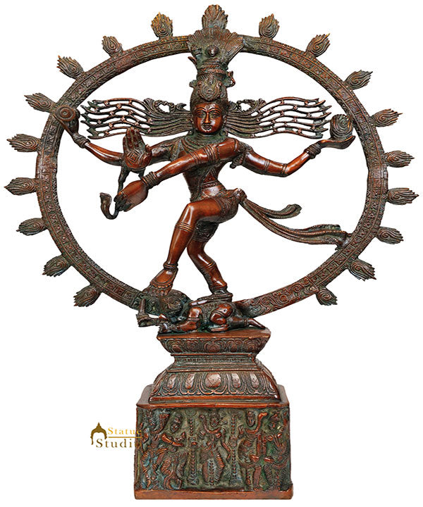 Antique Indian Handicraft Lord Nataraja Home Garden Décor 22" - Eco-friendly - Sama Homes