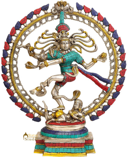 Indian Metal Hindu Dancing God Nataraj Statue For Sale 20" by vendor-unknown - Hindu Gods (View 2)