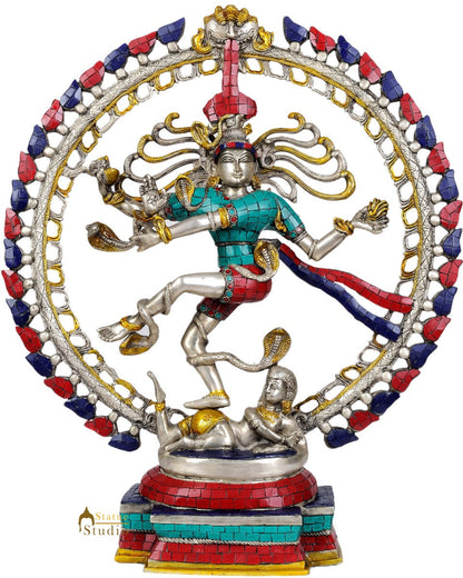 Indian Metal Hindu Dancing God Nataraj Statue For Sale 21" by vendor-unknown - Hindu Gods (View 2)
