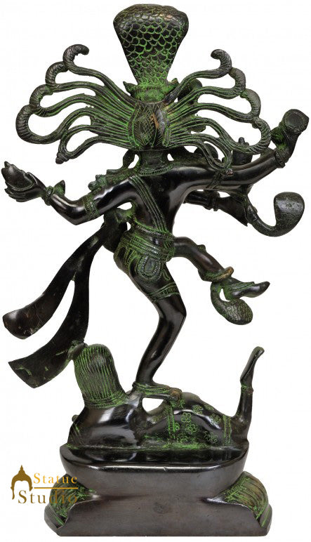 Antique Bronze Dancing Lord Shiva Nataraj Statue 15" - Image 3