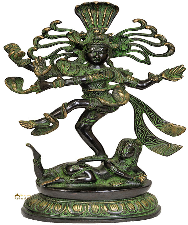 Antique Bronze Dancing Lord Shiva Nataraj Statue 15"