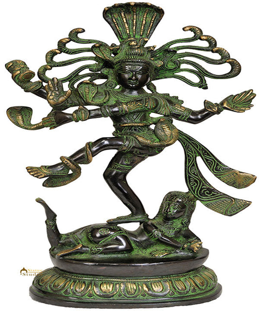Antique Bronze Dancing Lord Shiva Nataraj Statue 15"