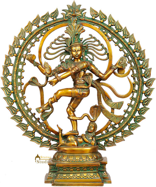 Brass Indian Handcrafted Lord Nataraja Statue Vastu Décor Large Size 2 Feet - Eco-friendly - Sama Homes