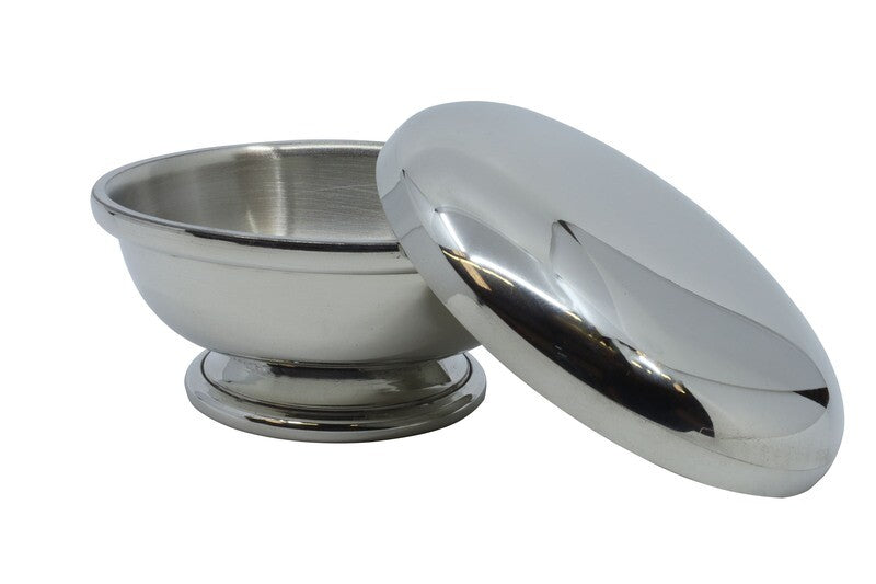 Pewter Shave Bowl with Lid - No Logo - Eco-friendly - Sama Homes