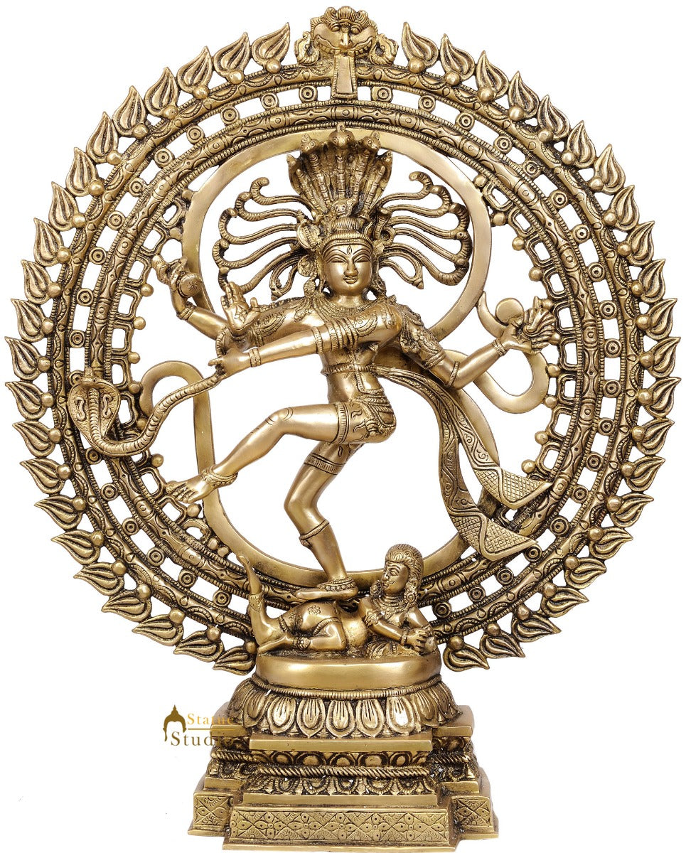 Large Size Dancing Shiva as Nataraja With OM AUM Home Décor 23" - Image 2