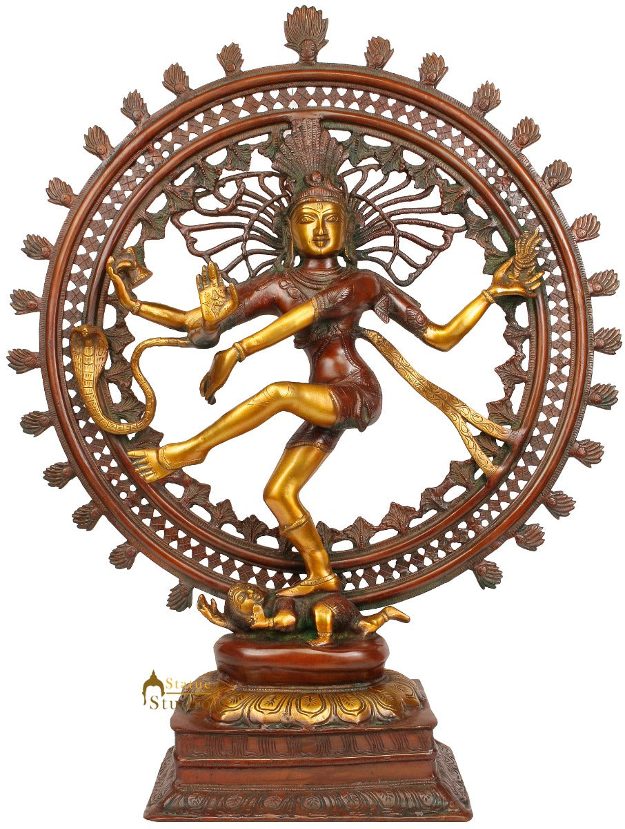 Large Size Home Garden Office Décor Lord Shiva Dancing Natraja Statue 28" - Image 2