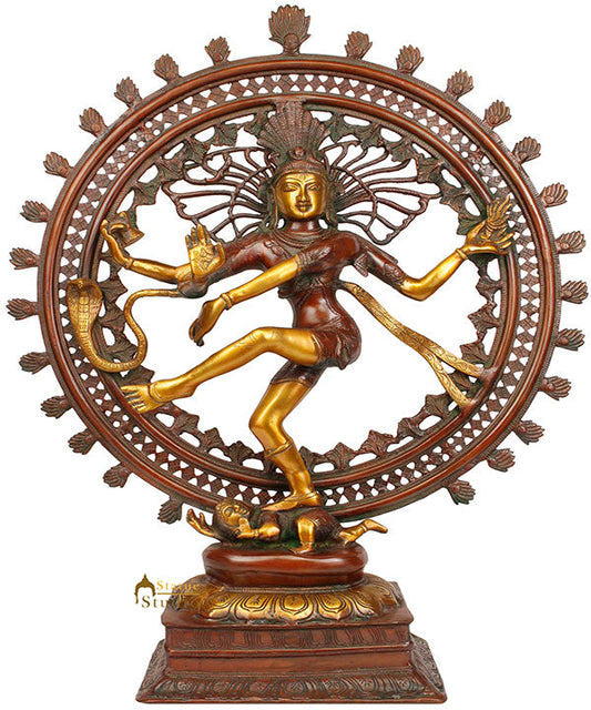 Large Size Home Garden Office Décor Lord Shiva Dancing Natraja Statue 28"