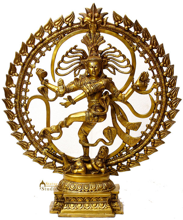 Indian God Dancing Shiva as Nataraja With OM AUM Large Size 2 Feet - Eco-friendly - Sama Homes