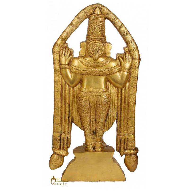 Brass South Indian God Tirupati Balaji Statue Religious For Home Decor 2 Feet