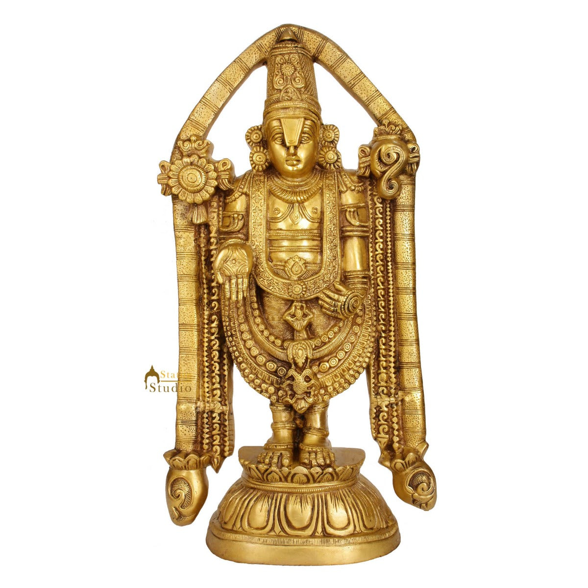 Brass South Indian God Tirupati Balaji Statue Religious For Home Decor 2 Feet - Image 4