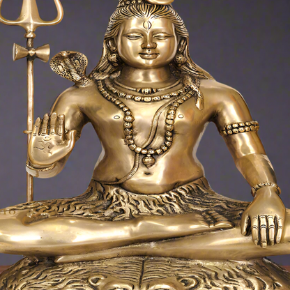 Brass Large Blessing Shiva Statue Shankar Bhagwan 22 Inch by vendor-unknown - Hindu Gods (View 2)