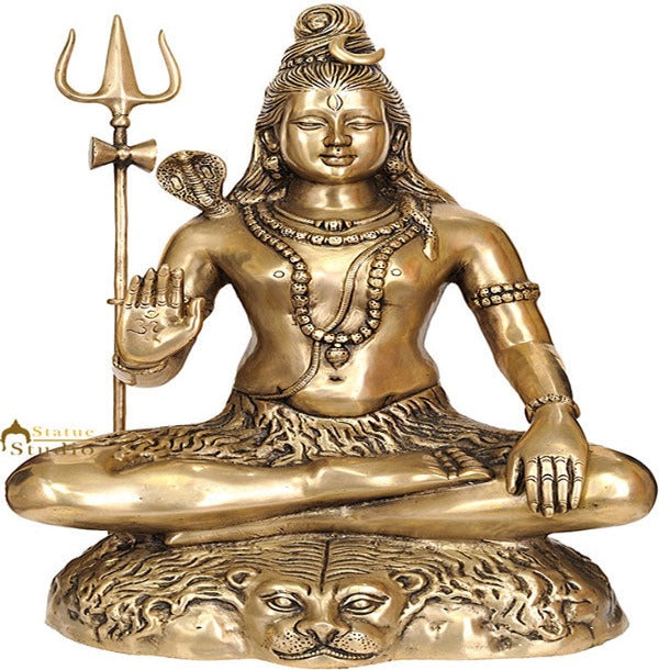 Brass Large Blessing Shiva Statue Shankar Bhagwan 22 Inch