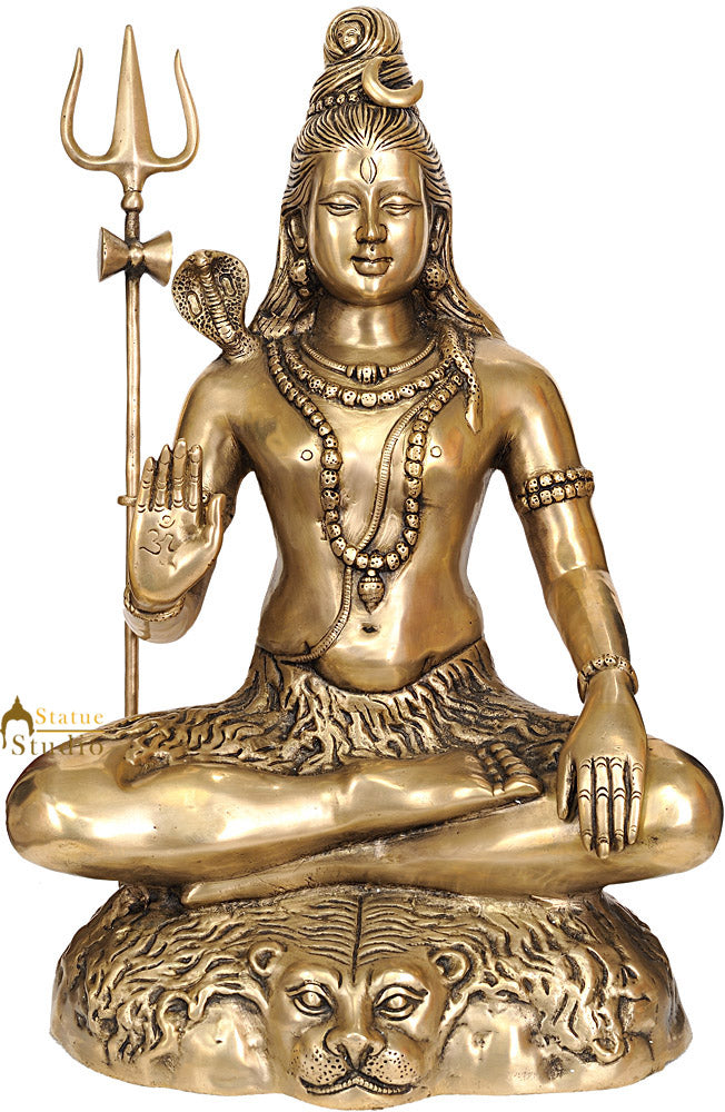 Brass Large Blessing Shiva Statue Shankar Bhagwan 22 Inch