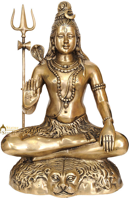 Brass Large Blessing Shiva Statue Shankar Bhagwan 22 Inch by vendor-unknown - Hindu Gods (View 4)