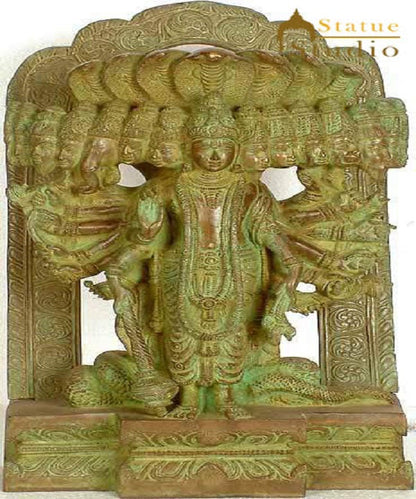 Antique Brass Indian Hindu Lord Vishnu in His Cosmic Magnification 14" by vendor-unknown - Hindu Gods (View 2)