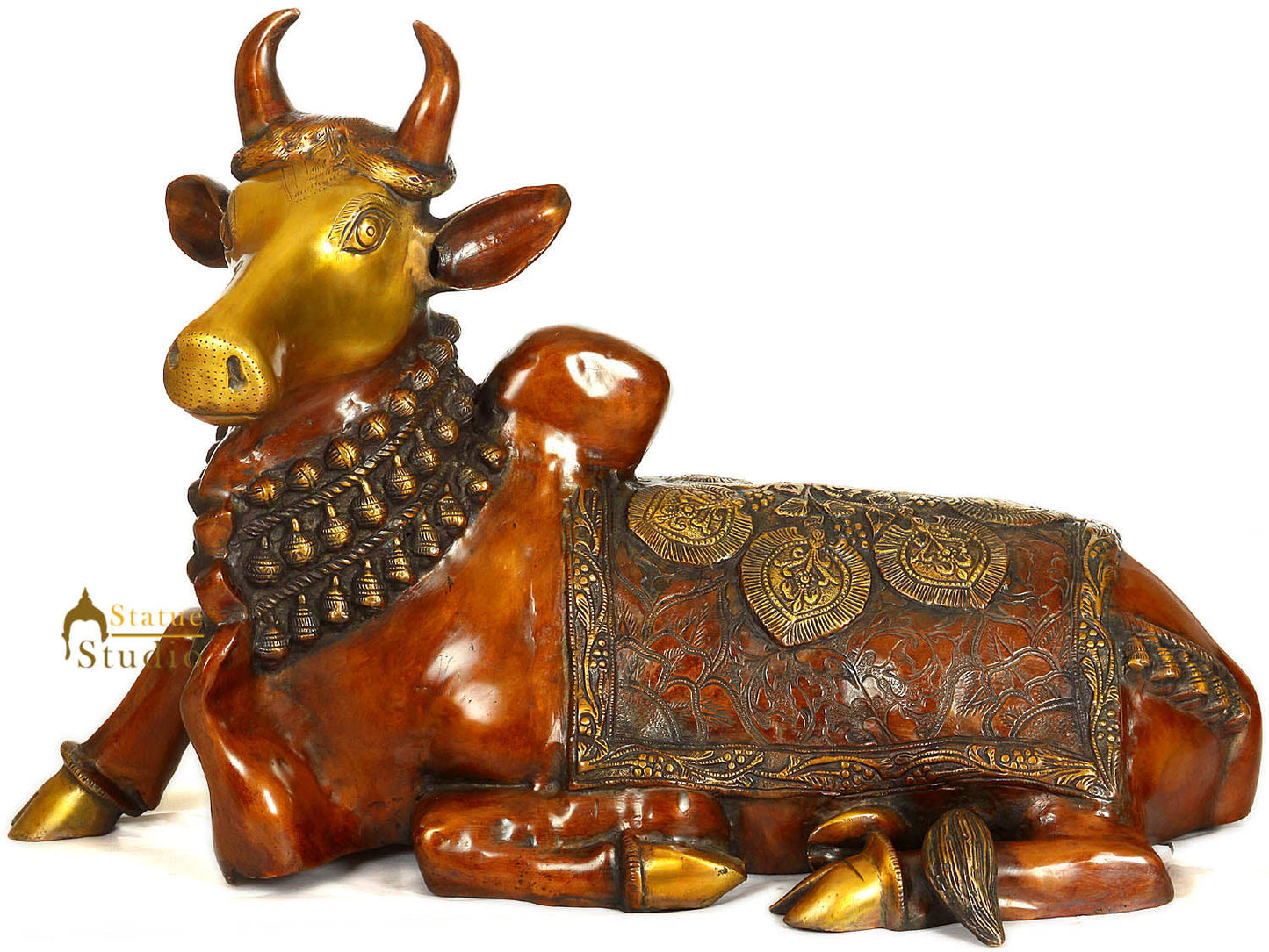 Big Brass Indian handmade Hinduism Holy Shiva Cow Nandi Large 2 Feet