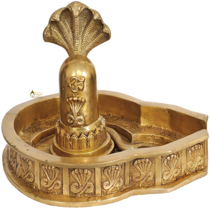 Shiva Lingam with Five-Hooded Snake Crowning Religious Décor 8" by vendor-unknown - Hindu Gods (View 3)