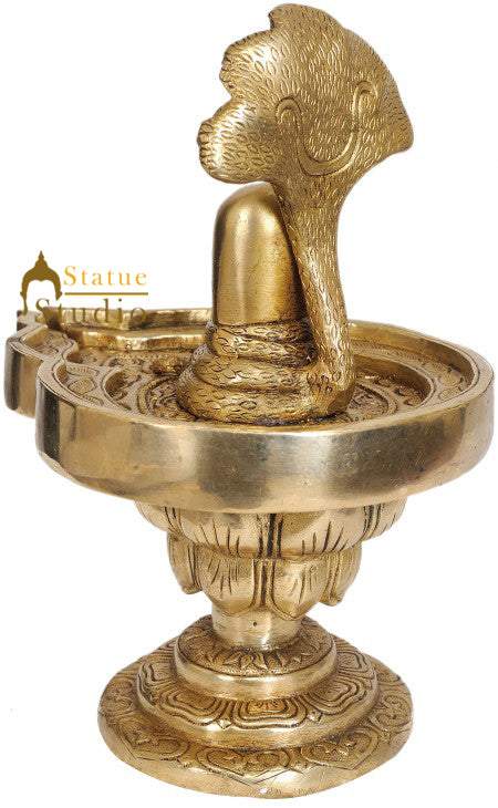 Shiva Lingam with Five-Hooded Snake Crowning Religious Décor 9" - Image 4