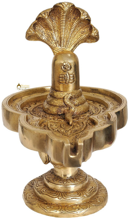 Shiva Lingam with Five-Hooded Snake Crowning Religious Décor 9" by vendor-unknown - Hindu Gods (View 3)
