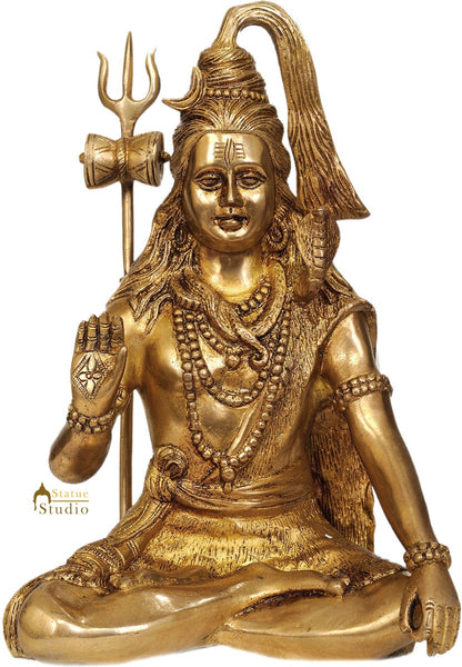 Brass Blessing Indian Hindu Lord Shiva Statue For Sale 12" by vendor-unknown - Hindu Gods (View 4)