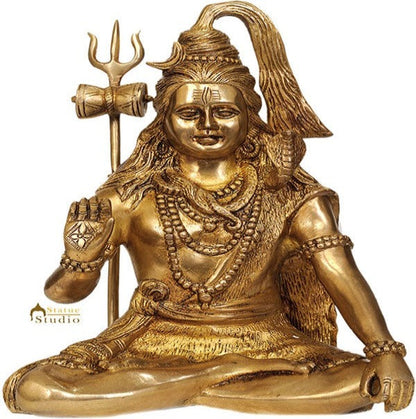 Brass Blessing Indian Hindu Lord Shiva Statue For Sale 12" by vendor-unknown - Hindu Gods (View 3)