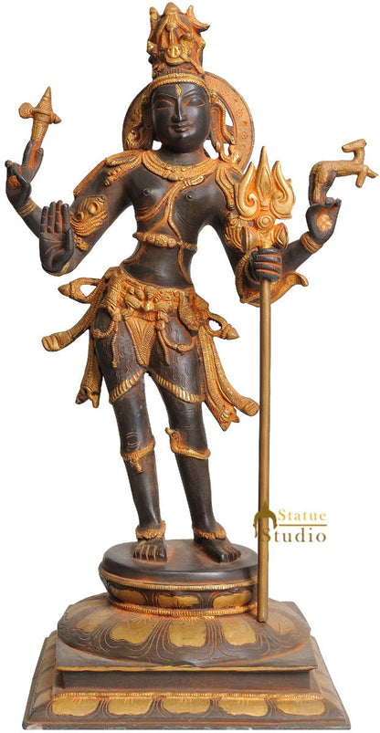 Lord Shiva as Pashupatinath Antique Imitation Statue For Sale 21" by vendor-unknown - Hindu Gods (View 3)