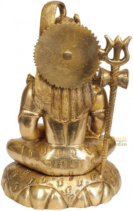 Brass Handmade Hindu Deity Lord Shiva Idol Shankar Murti 9 Inch - Image 4