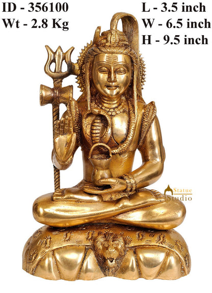 Brass Handmade Lord Shiva Statue 9 Inch by vendor-unknown - Hindu Gods (View 3)
