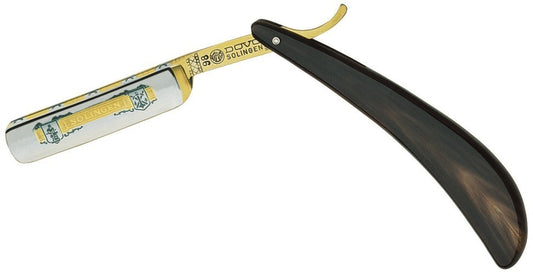 Dovo Straight Razor, "Solingen" 5/8", Carbon Steel, Full Hollow Grind, Buffalo Horn Handle