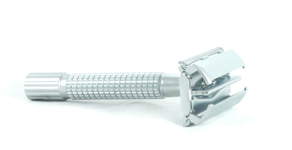 Twist-to-Open Double Edge Safety Razor Nickel Matte Finish  - No Logo - Eco-friendly - Sama Homes