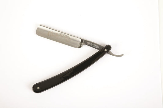 Dovo Straight Razor, "Solingen Best Quality" 5/8" Carbon Steel, Full Hollow Grind, Acrylic Black Handle